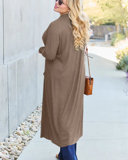 Basic Bae Full Size Open Front Long Sleeve Cover Up