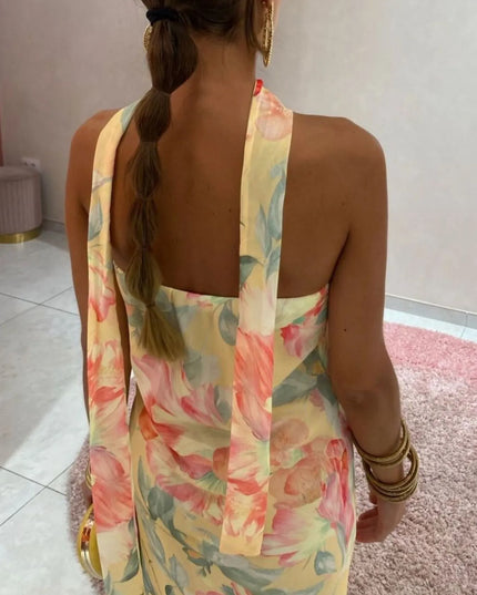 Printed Tube Maxi Dress