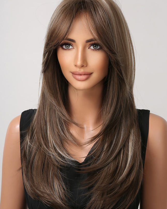 13*1" Full-Machine Wigs Synthetic Long Straight 22" 