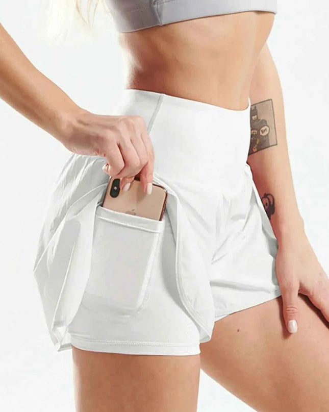 Pocketed High Waist Active Shorts