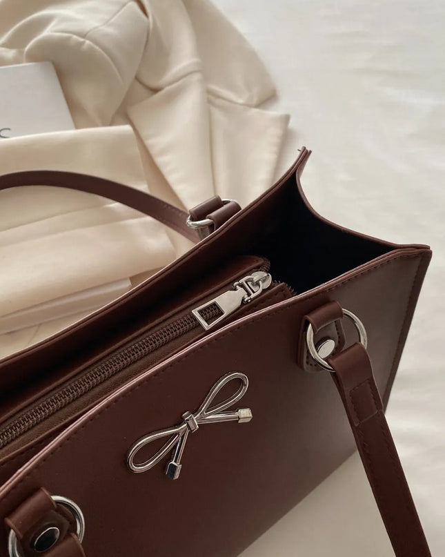 Bow PU Leather Shoulder Bag 