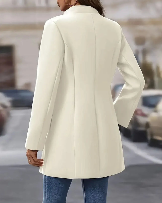 Single-Breasted Longline Blazer Coat