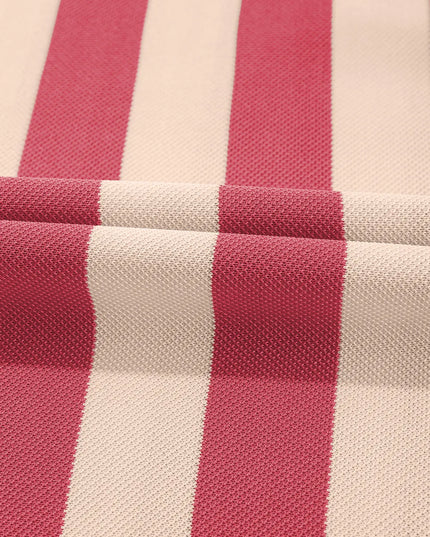 Contrast Striped Johnny Collar Long Sleeve Mini Dress