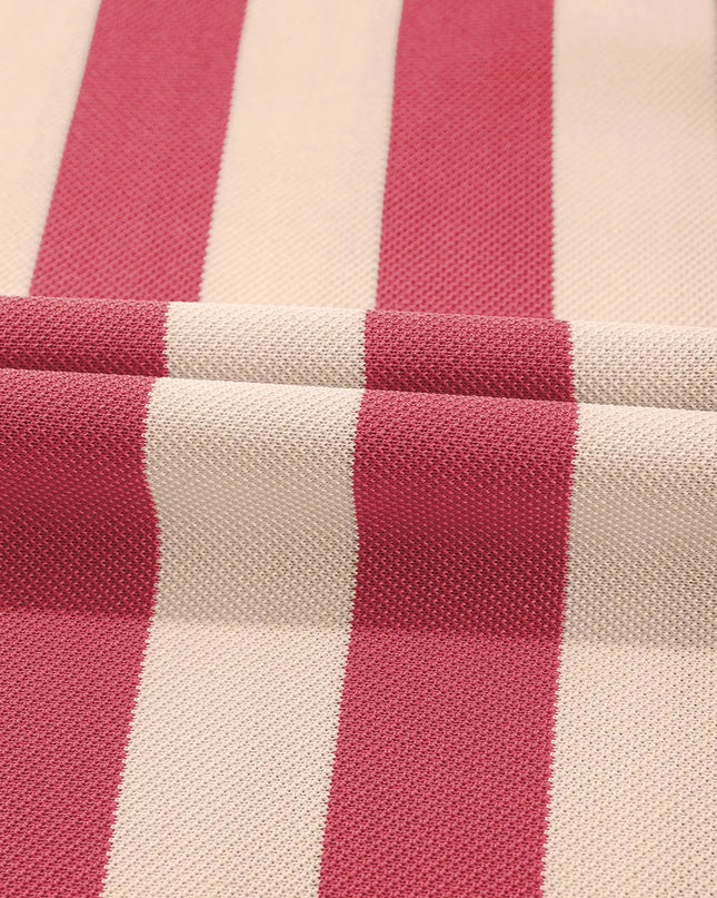 Contrast Striped Johnny Collar Long Sleeve Mini Dress