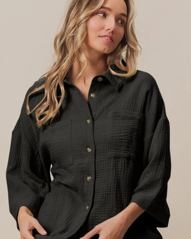 BiBi Crinkle Gauze Shirt and Short Set