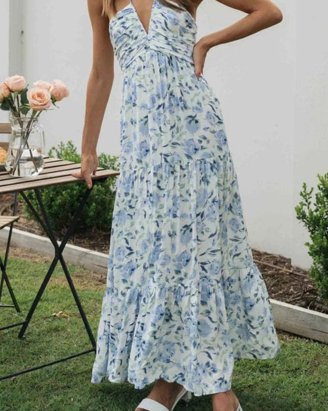 Printed Halter Neck Cami Dress