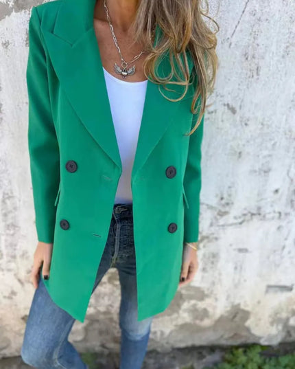 Full Size Collared Neck Long Sleeve Blazer