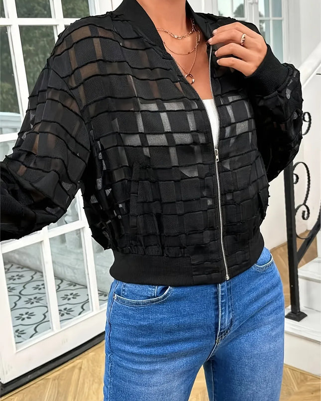 Zip Up Baseball Collar Outerwear