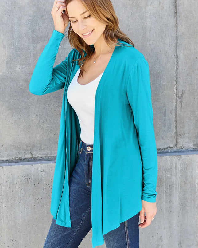 Basic Bae Full Size Open Front Long Sleeve Cardigan