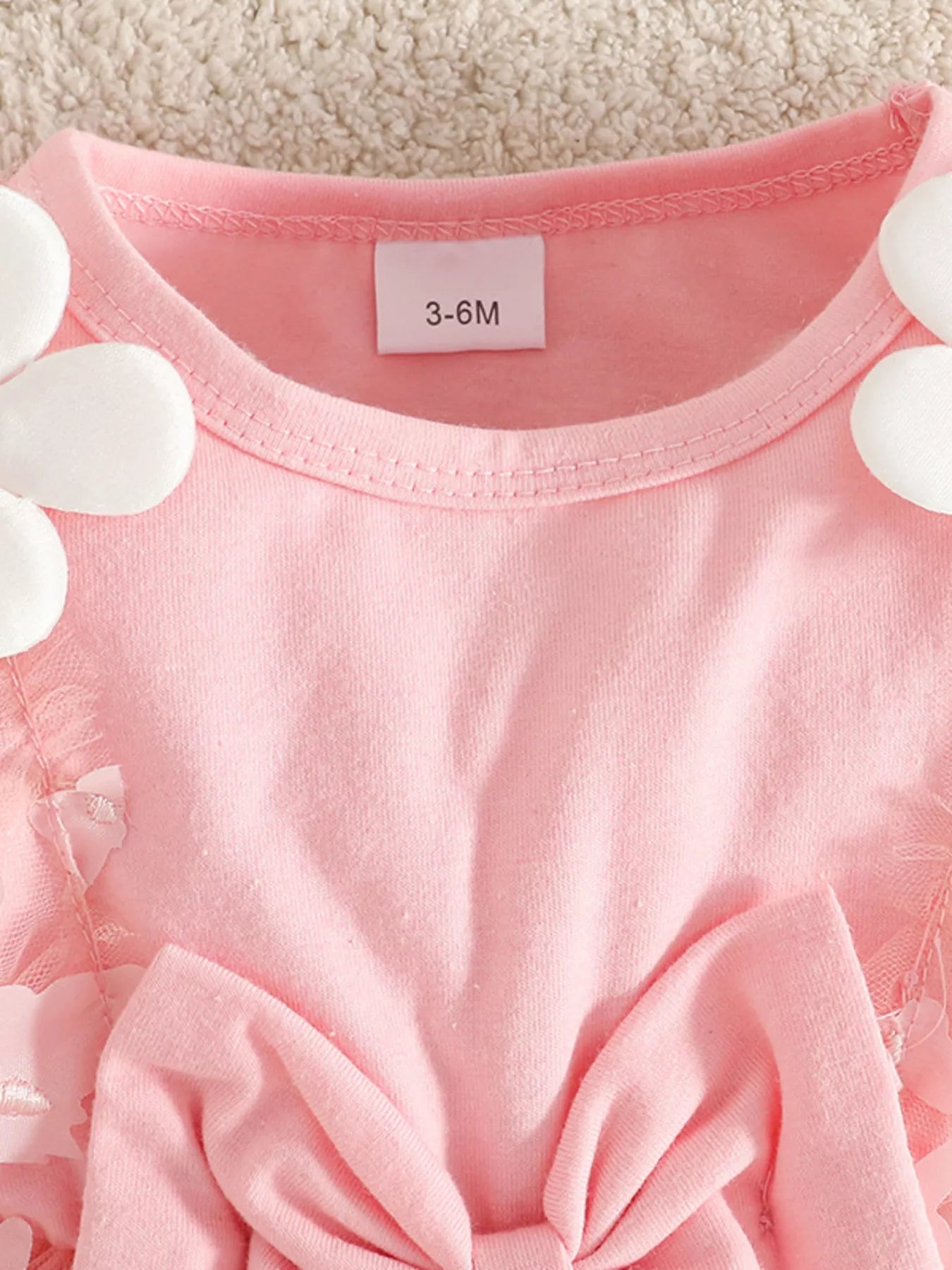 Children's Butterfly Decor Flower Applique Dress with Headband