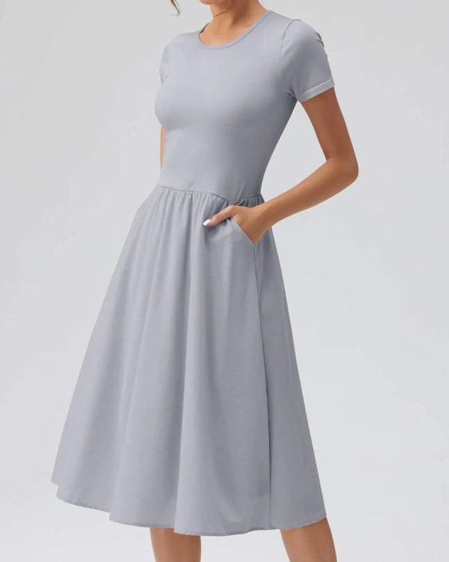 Round Neck Short Sleeve Dress