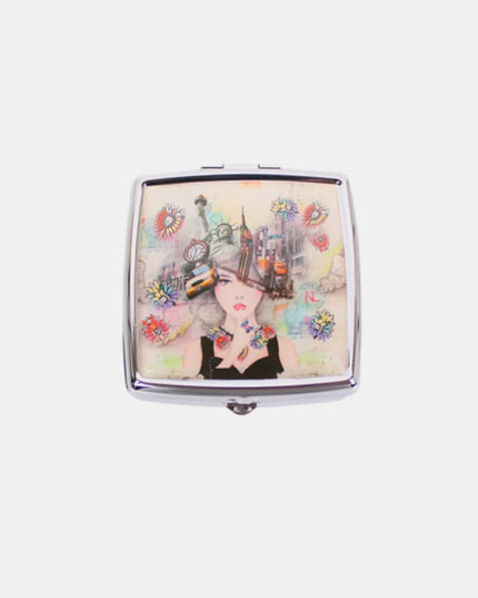 Nicole Lee USA Printed Metallic Square Pill Case New York One Size