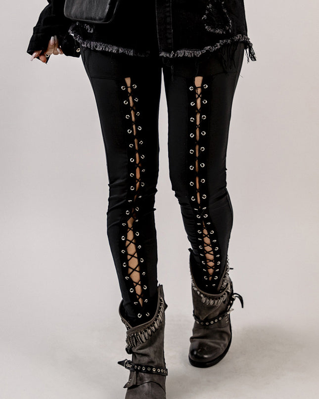 Grommet Lace Up Leggings