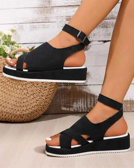 Cutout Platform Sandals