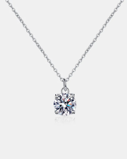 1 Carat Moissanite 925 Sterling Silver Necklace 