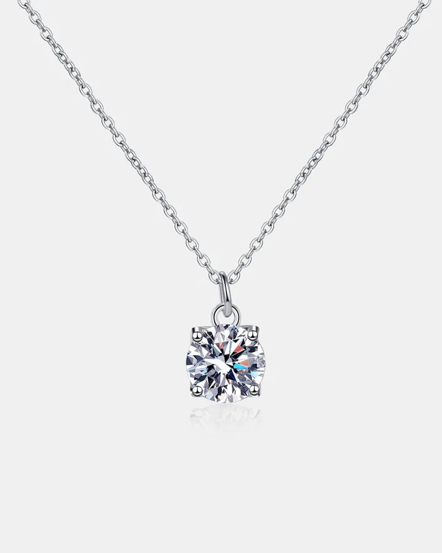 1 Carat Moissanite 925 Sterling Silver Necklace 