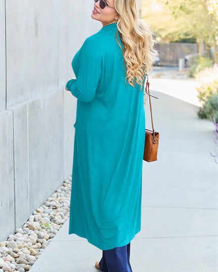 Basic Bae Full Size Open Front Long Sleeve Cover Up