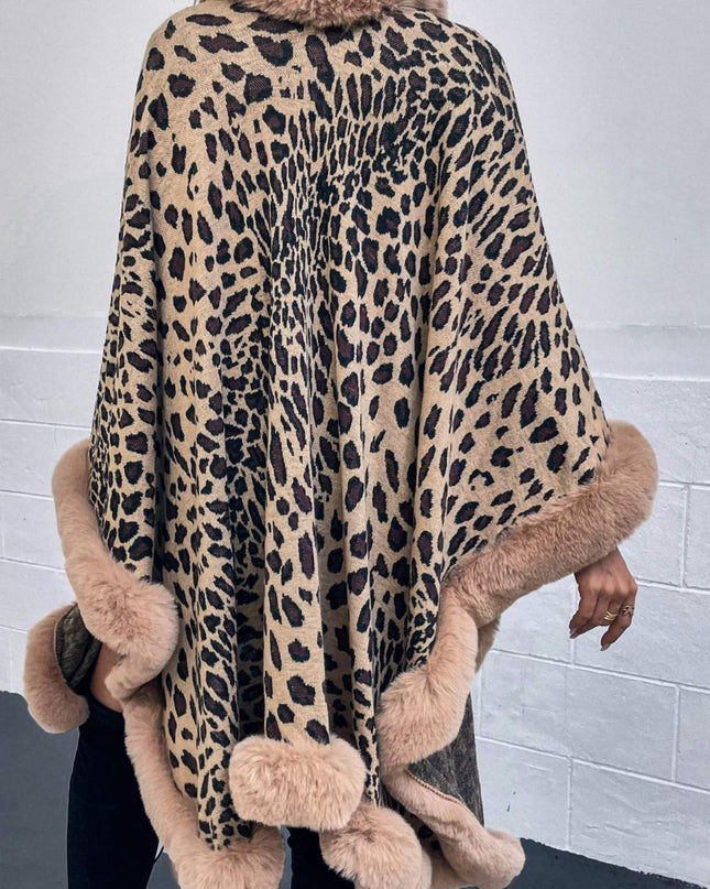Leopard Open Front Poncho