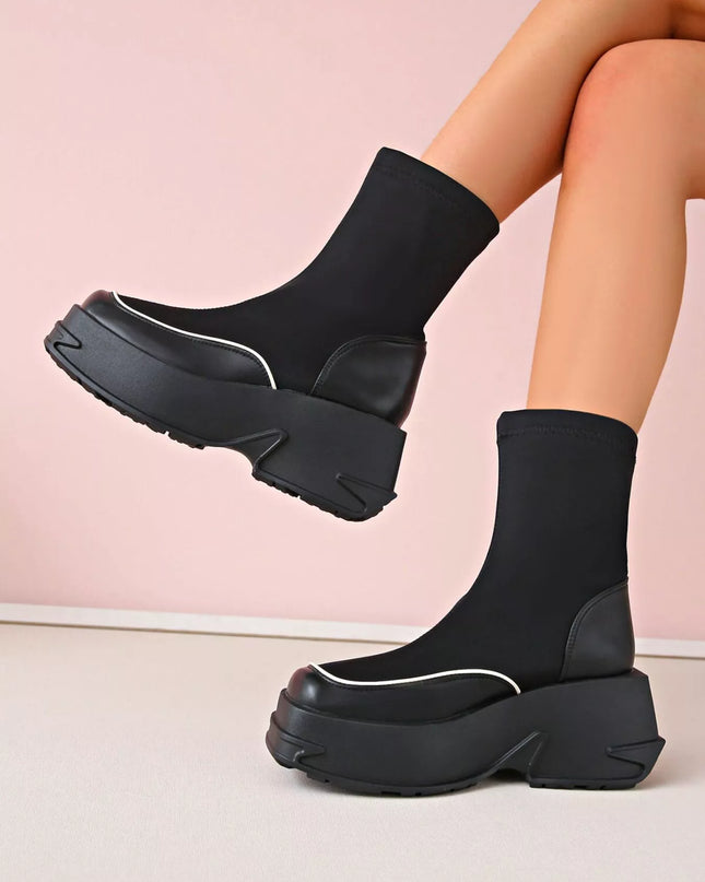 Round Toe Platform Boots