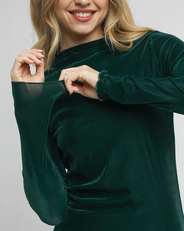 Umgee Velvet Long Sleeve Fitted Top