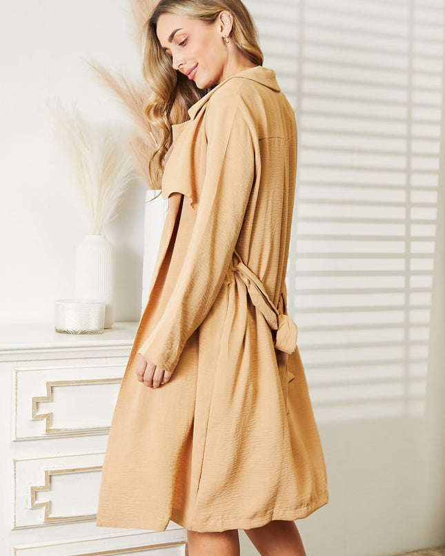 Culture Code Full Size Tied Trench Coat with Pockets