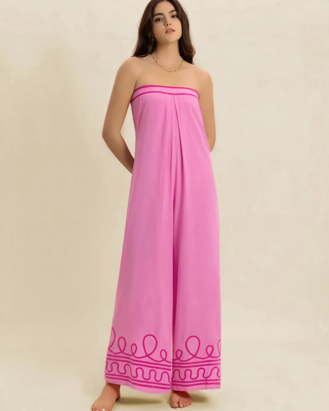 Wide Leg Tube Jumpsuit