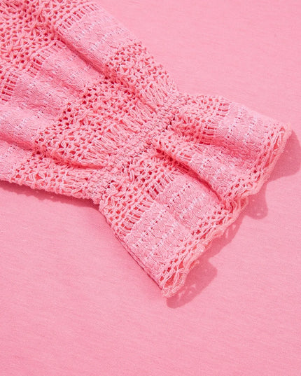 Lace Detail Flounce Sleeve Sweatshirt