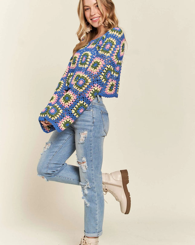 ADORA Multicolor Crochet Crop Top