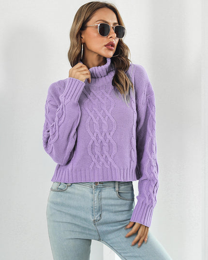 Turtleneck Dropped Shoulder Sweater