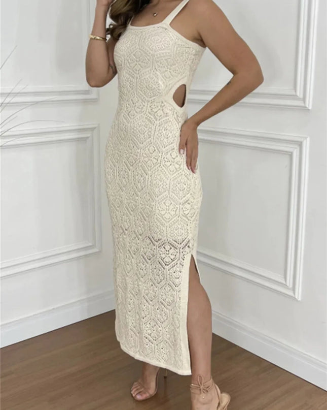 Cutout Side Slit Maxi Tank Dress