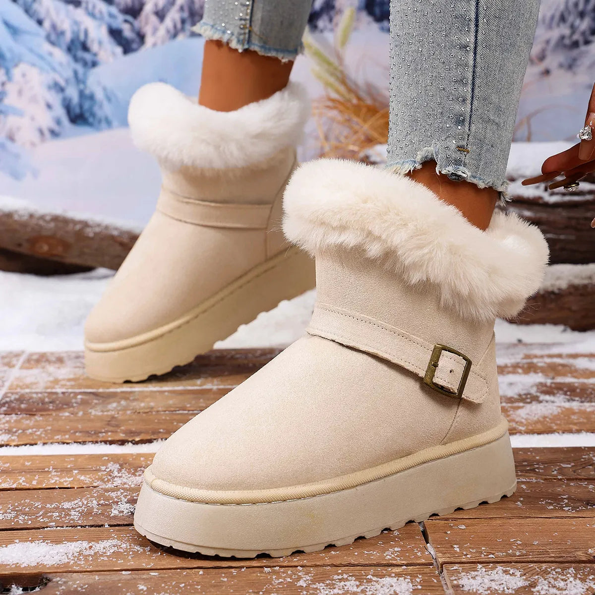 Round Toe Platform Boots
