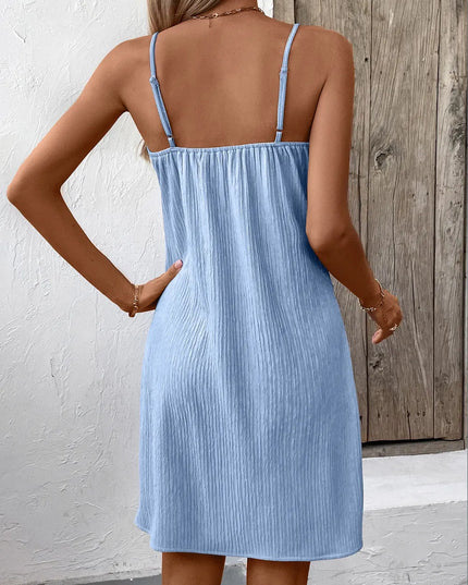Ivy Lane Textured V-Neck Sleeveless Mini Cami Dress