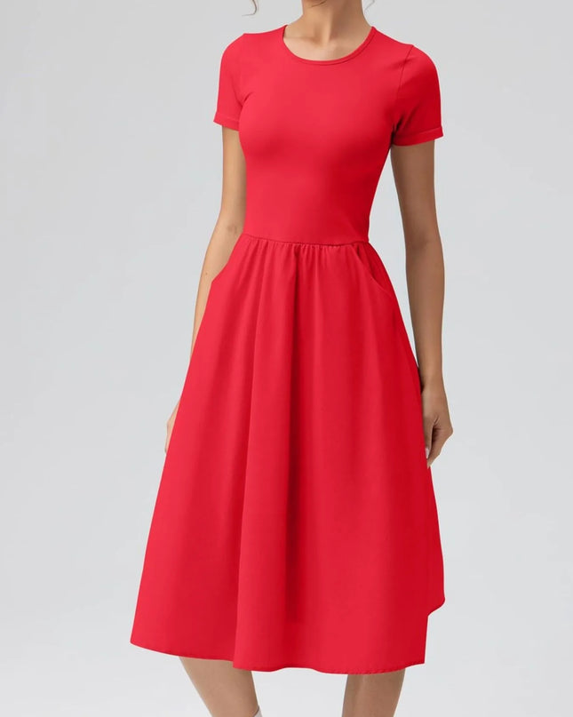 Round Neck Short Sleeve Dress