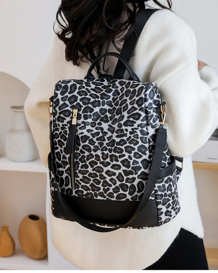 Leopard Print Backpack Bag