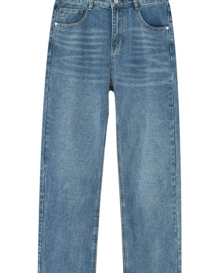 Washed Straight-Leg Slim Jeans Medium