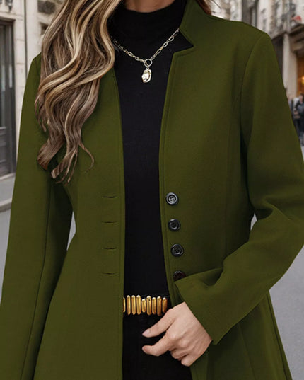 Button Up Long Sleeve Coat