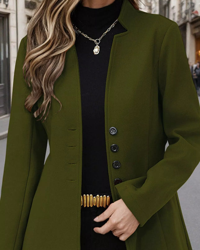 Button Up Long Sleeve Coat