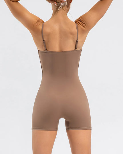 Spaghetti Strap Round Neck Romper 