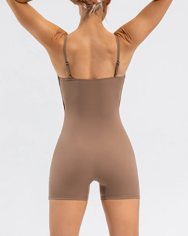 Spaghetti Strap Round Neck Romper 