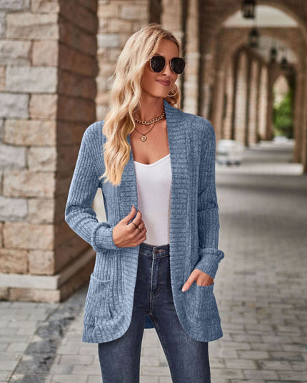 Open Front Cardigan with Pockets