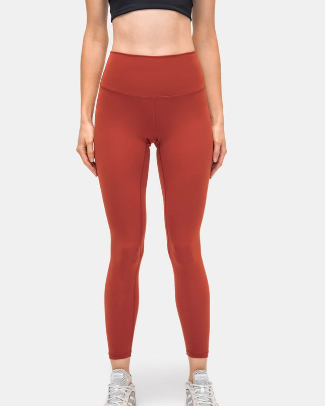 Millennia Invisible Pocket Sports Leggings Brick Red