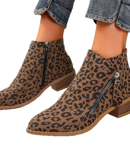 Point Toe Block Heels Boots