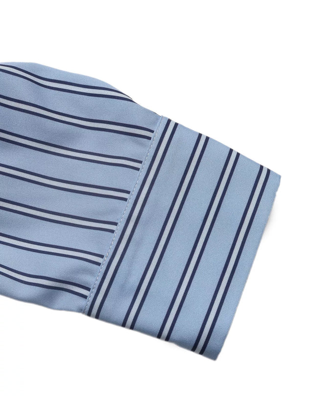 Striped Long Sleeve Blouse with Bow Tie