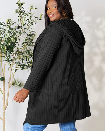 Basic Bae Full Size Hooded Sweater Cardigan