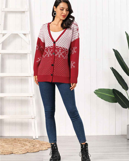 Snowflake Button Down Cardigan