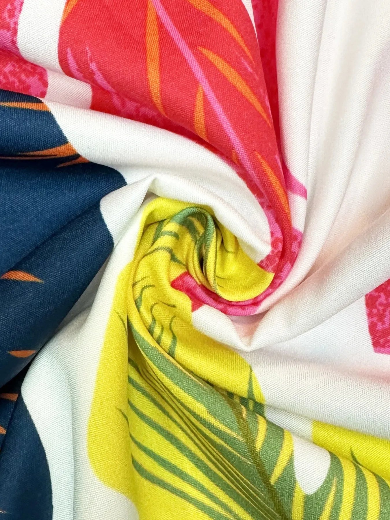 Tropical Feather Print Halter Maxi Dress