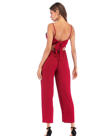 Spaghetti Strap Wide Leg Jumpsuit 