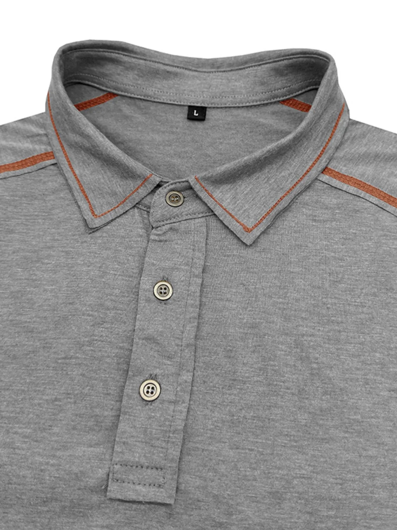 Men's Collared Neck Polo Shirt with Contrast Piping