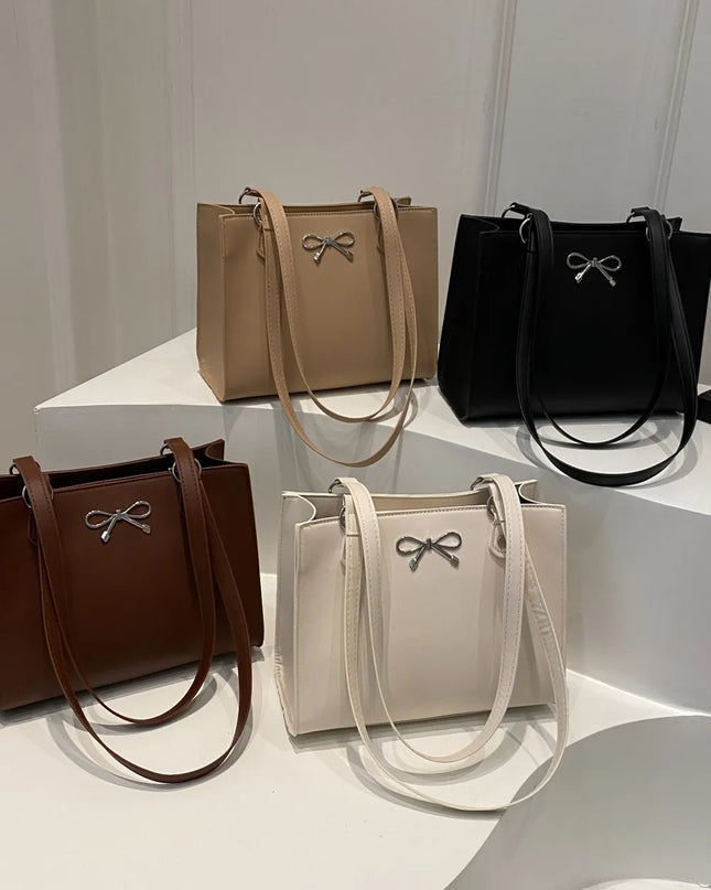 Bow PU Leather Shoulder Bag 