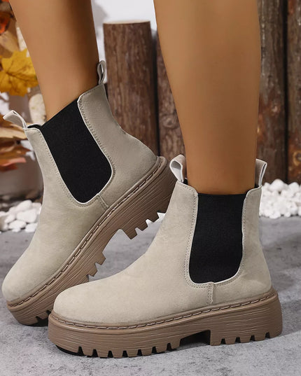 Round Toe Platform Boots